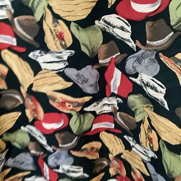 Oleg Cassini Silks Womens Sz XL Button Down Shirt Hats 100% Silk Vintage 90s - Picture 6 of 8